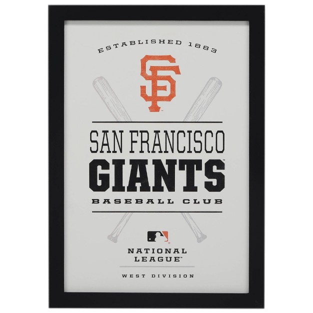 Mlb San Francisco Giants Baseball Framed Wood Sign Panel