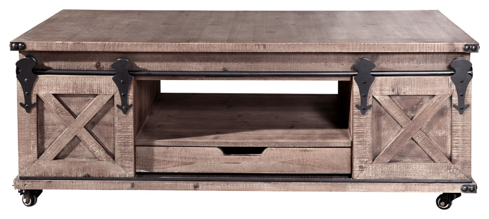 Presley 2 Door with Drawer Coffee Table   Industrial   Coffee Tables   by StyleCraft  Houzz