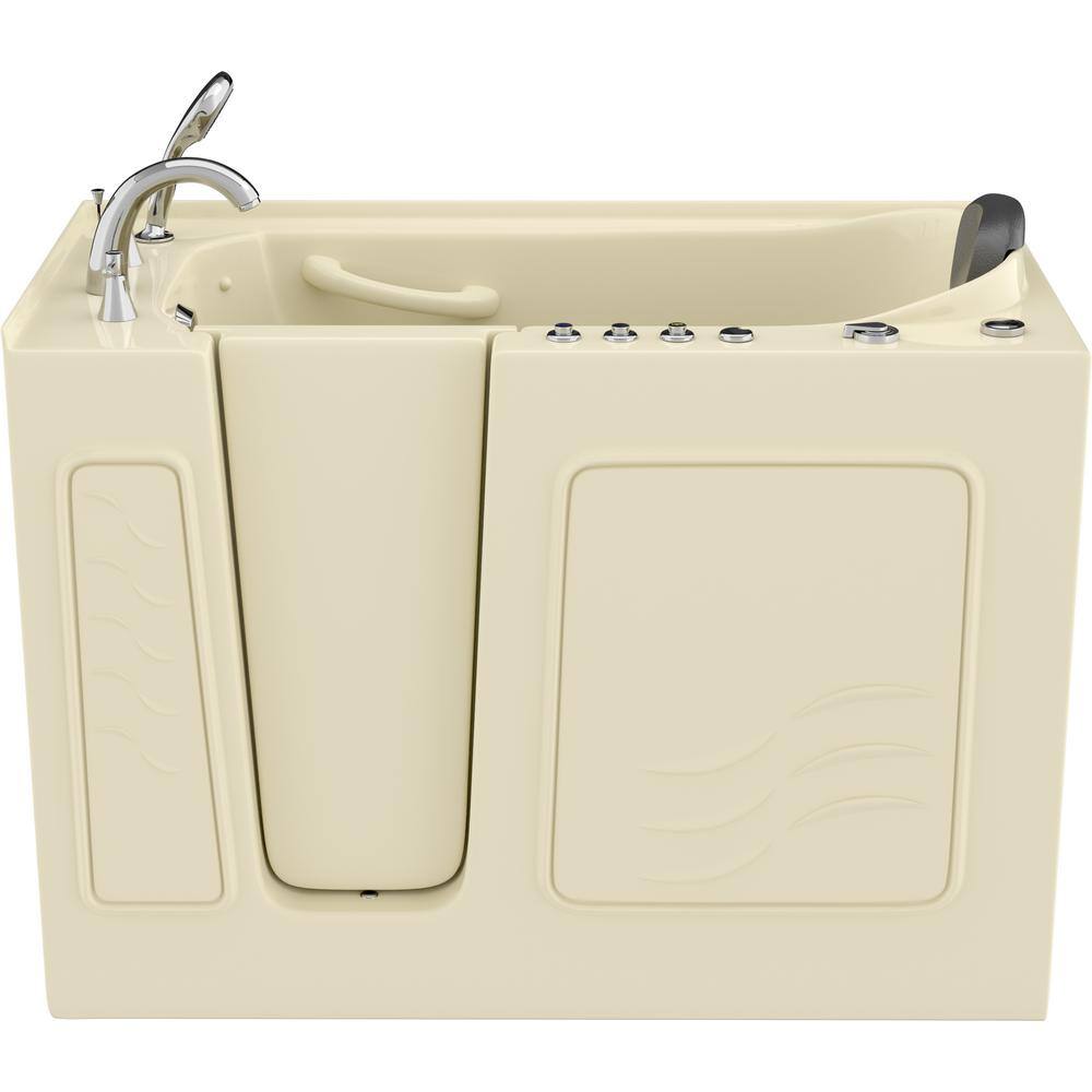 Universal Tubs Safe Premier 52.75 in. x 60 in. x 26 in. Left Drain Walk-in Air and Whirlpool Bathtub in Biscuit HD2653LBD-CP