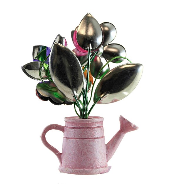 Home Decor Watering Can Acrylic Flowers One Figurine 4 Inches Bee Butterfly Ladybug Plastic Multicolored