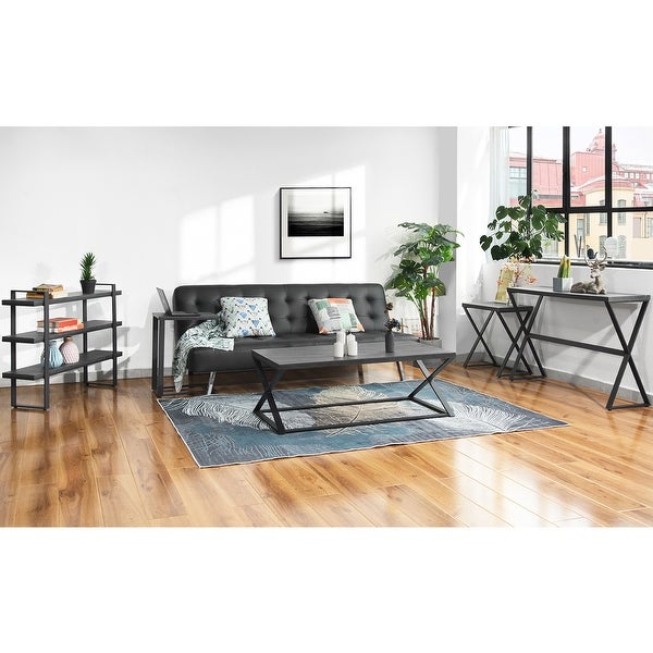 Homy Casa Industrial Wooden Console Table