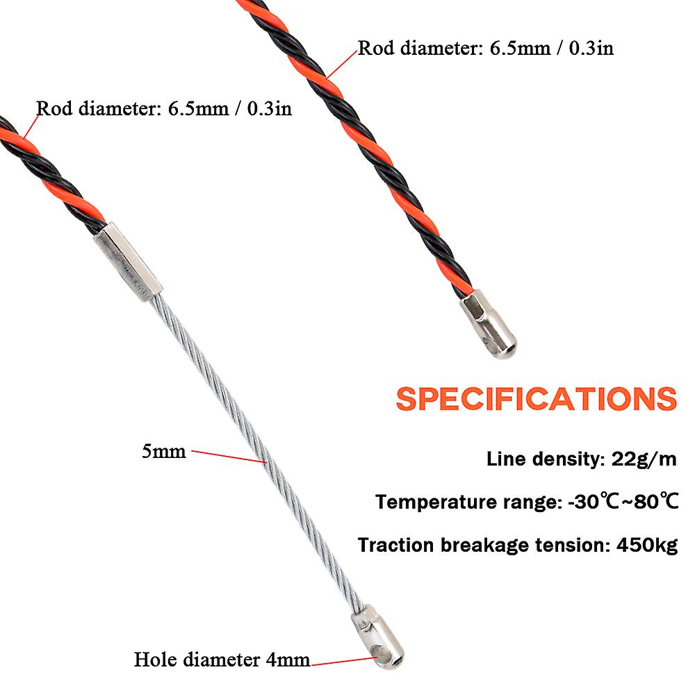 Red And Black Wire Threader Cable Running Puller Threading Device Fiber Optic Lead Construction Tools  20