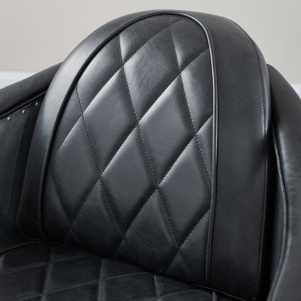 IndustrIal Retro Top Grain Leather and Aluminum Accent Chair