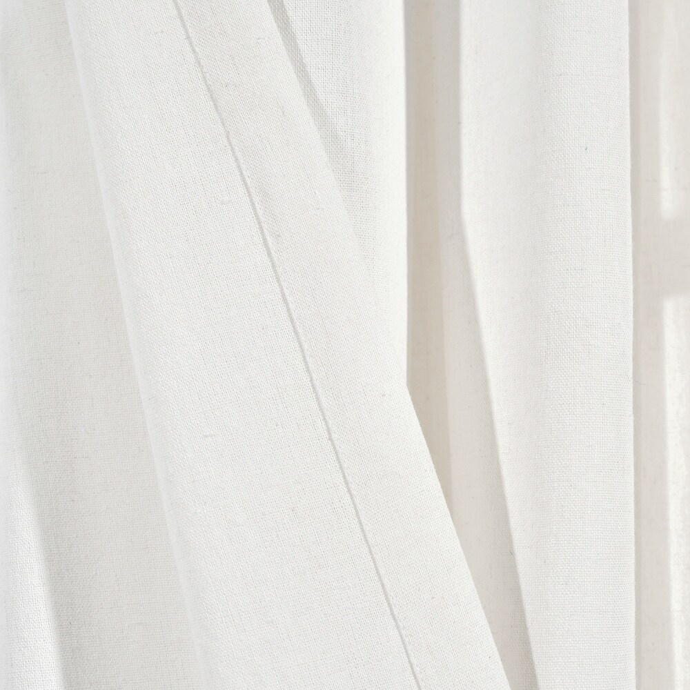 Lush Decor Linen Button Pinched Pleat Window Curtain Single Panel   84\