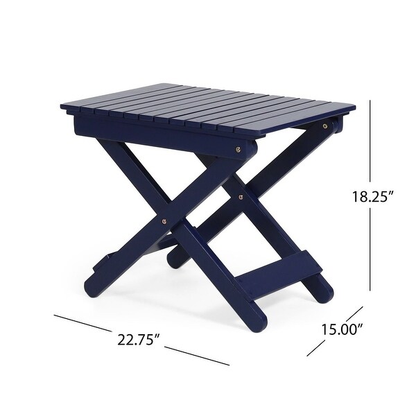 23 in. W x 18 in. H Foldable Outdoor Folding Acacia Wooden Side Table