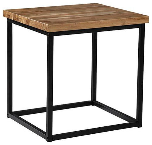 Ames Solid Wood Modern End Table in Natural and Black   Industrial   Side Tables And End Tables   by Kolibri Decor  Houzz