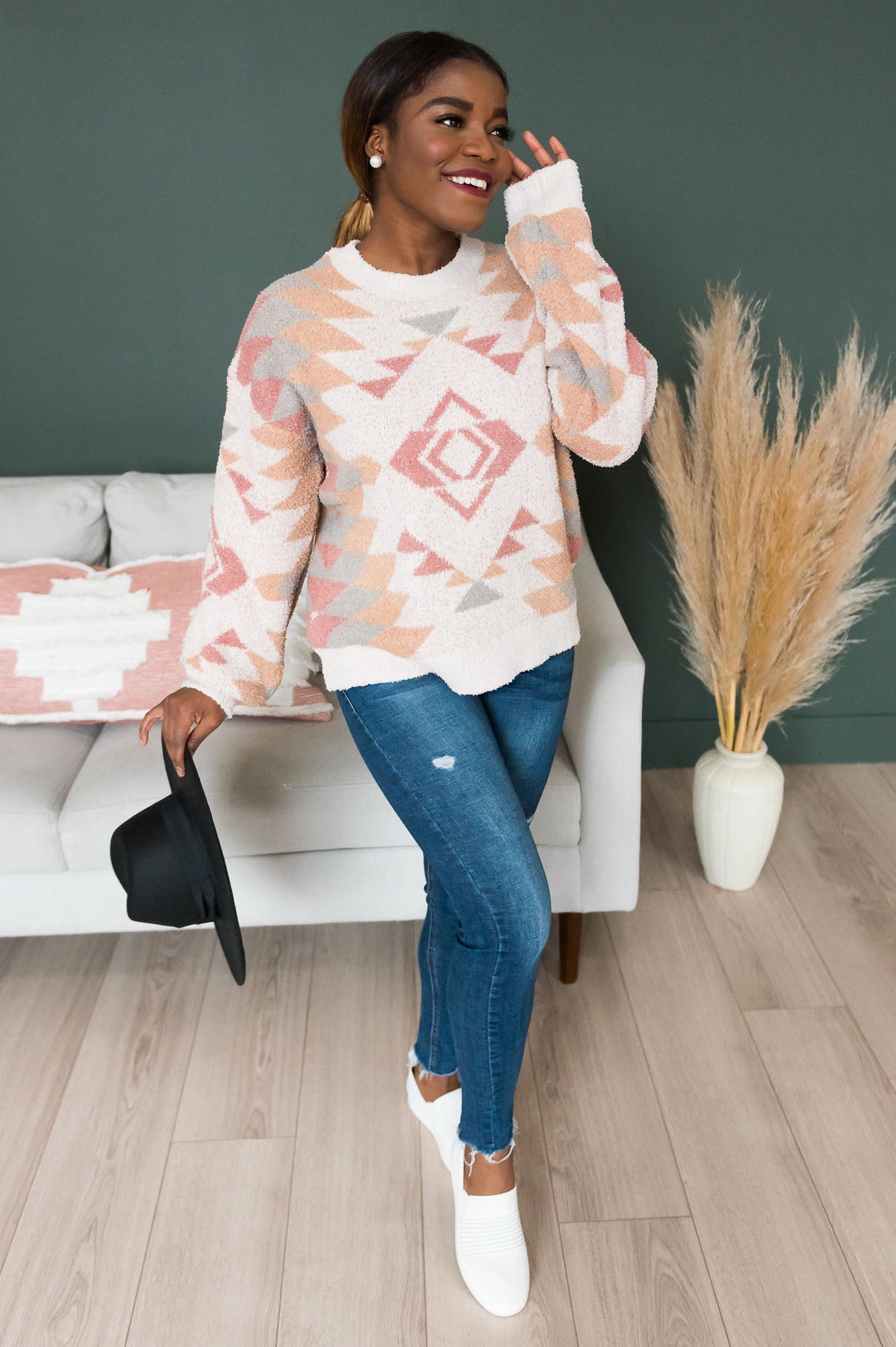 Happy Days Modest Aztec Sweater