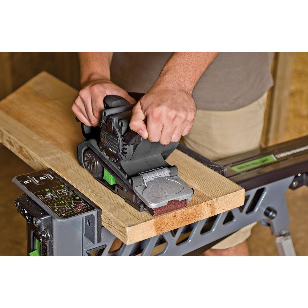 Genesis 8 Amp 3 in. x 21 in. Single Lever Variable Speed Belt Sander with Adjustable Front Handle and Dust Bag GBS321A