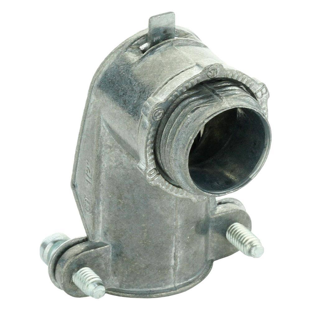 Commercial Electric 12 in. Flexible Metal Conduit (FMC) 90-Degree Connector FFC9Z-50-1