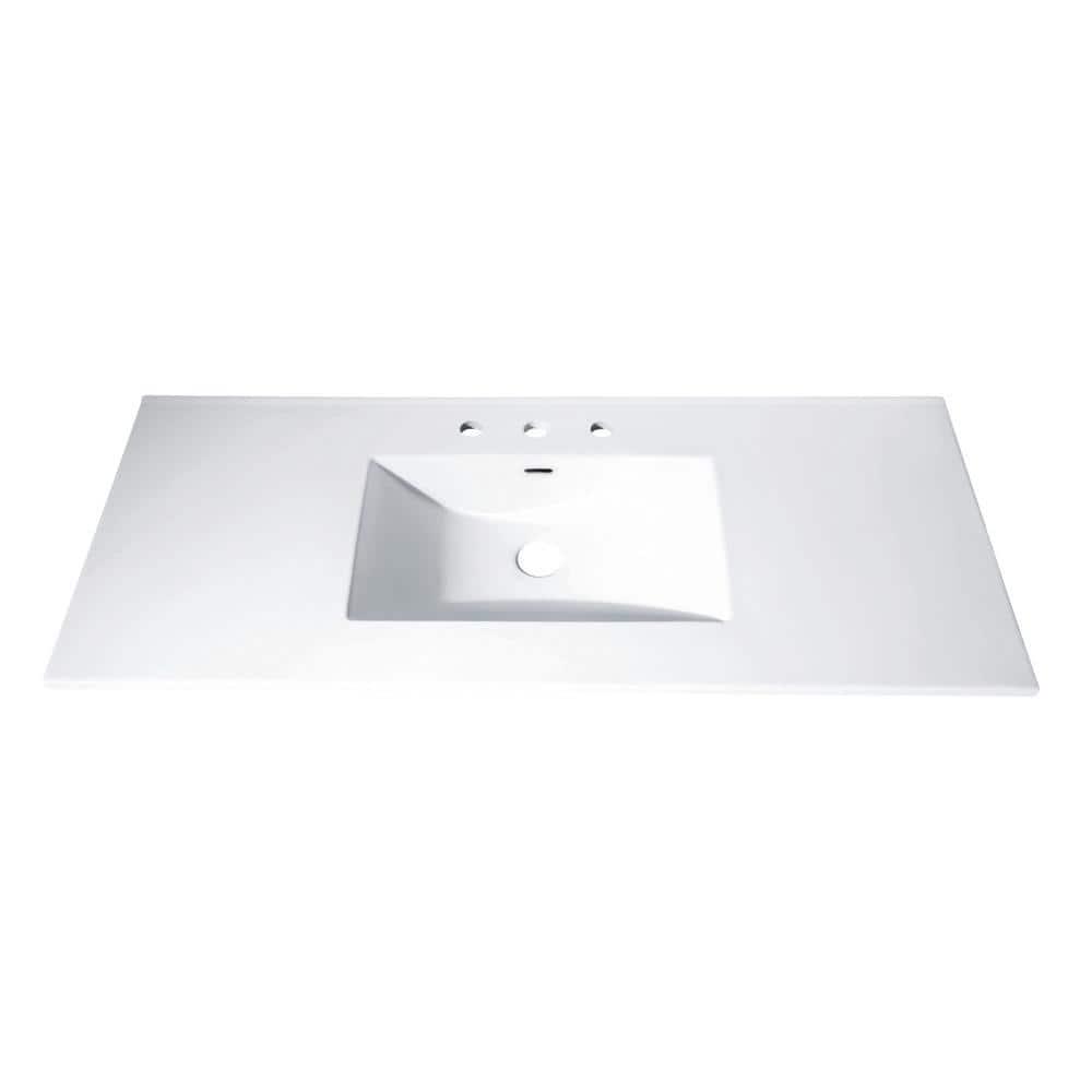 Avanity 49 in Vitreous China Vanity Top with Rectangular Bowl in White