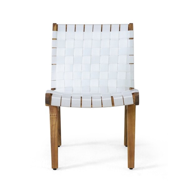 Charlotter Outdoor Rope and Acacia Wood Outdoor Lounge Chairs by Christopher Knight Home