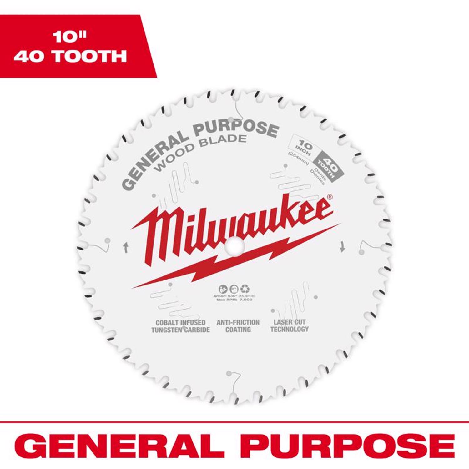 MW 10 in. D X 5/8 in. General Purpose Tungsten Carbide Saw Blade 40 teeth 1 pk