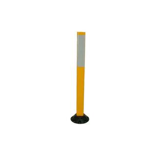 Three D Traffic Works 36 in. Yellow Delineator Post and Base with 3 in. x 12 in. High-Intensity White Strip RP336RSYW