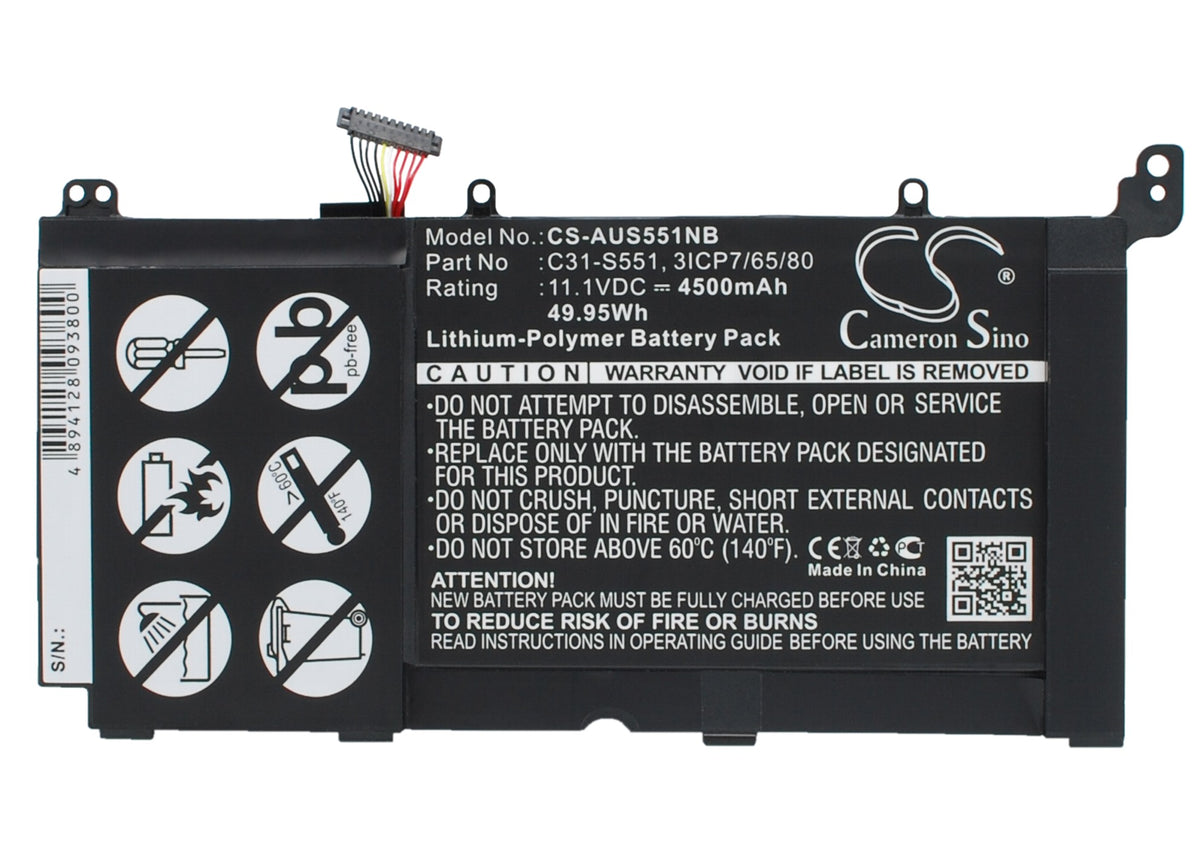 Asus S551L S551LA S551LB S551LBCJ026H S551LBCJ04 Replacement Battery BatteryClerkcom Laptop and Notebook