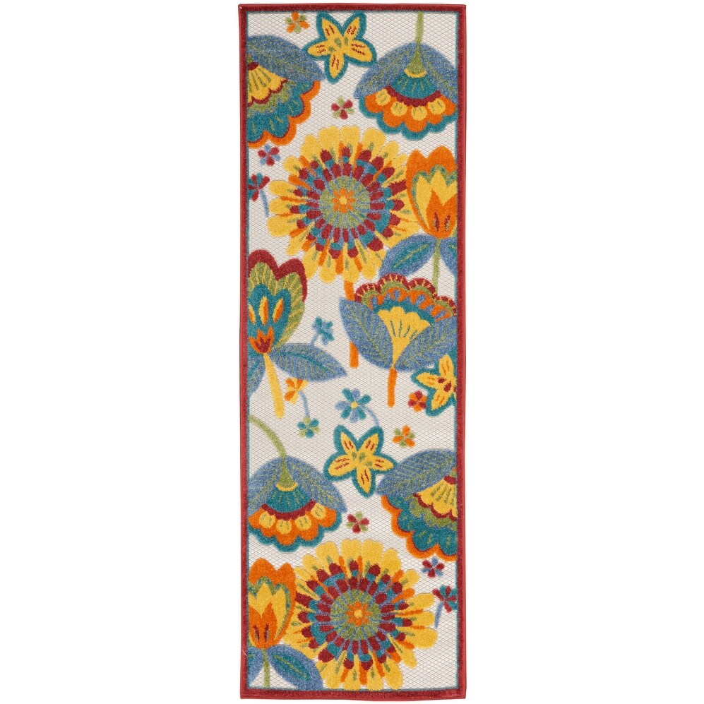 Nourison Aloha Scandinavian Floral Indoor/Outdoor Area Rug