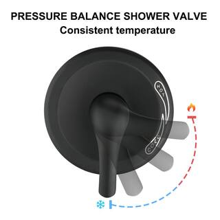 YASINU Single-Handle 12-Spray Shower Faucet and Handheld Shower Combo with 5 in. Shower Head in Matte Black (Valve Included) YNAM527MB