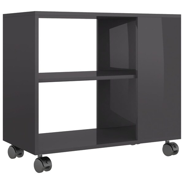 vidaXL Side Table High Gloss Gray 27.6