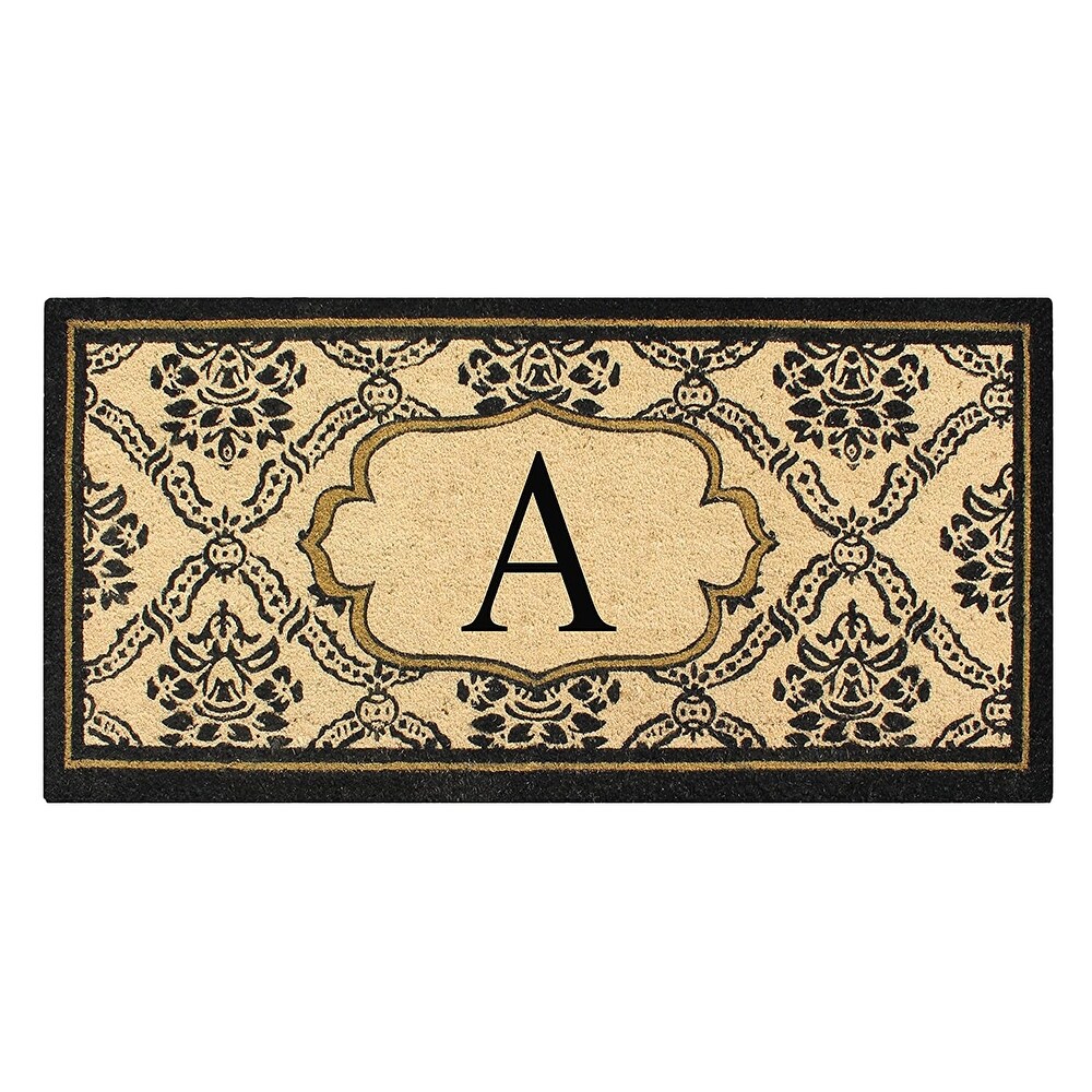 A1HC Uriel Bleached Coir Anti shred Monogrammed Doormat  30\