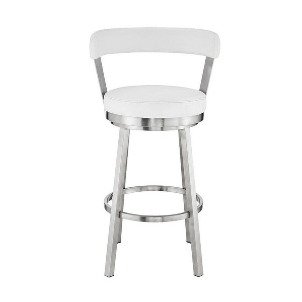 Swivel Counter Barstool with Curved Open Back and Metal Legs