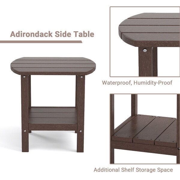 Outdoor Side Table for Adirondack Chairs，AllWeather Resistant HumidityProof Waterproof StainProof Accent Tables