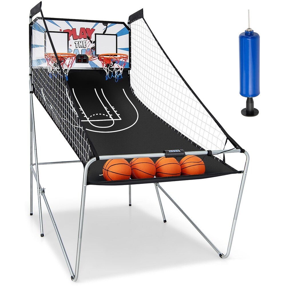 Costway Dual LED Electronic Shot Basketball Arcade Game with 8 Game   81.5'' x 81'' x 42.5'' (L x W x H)