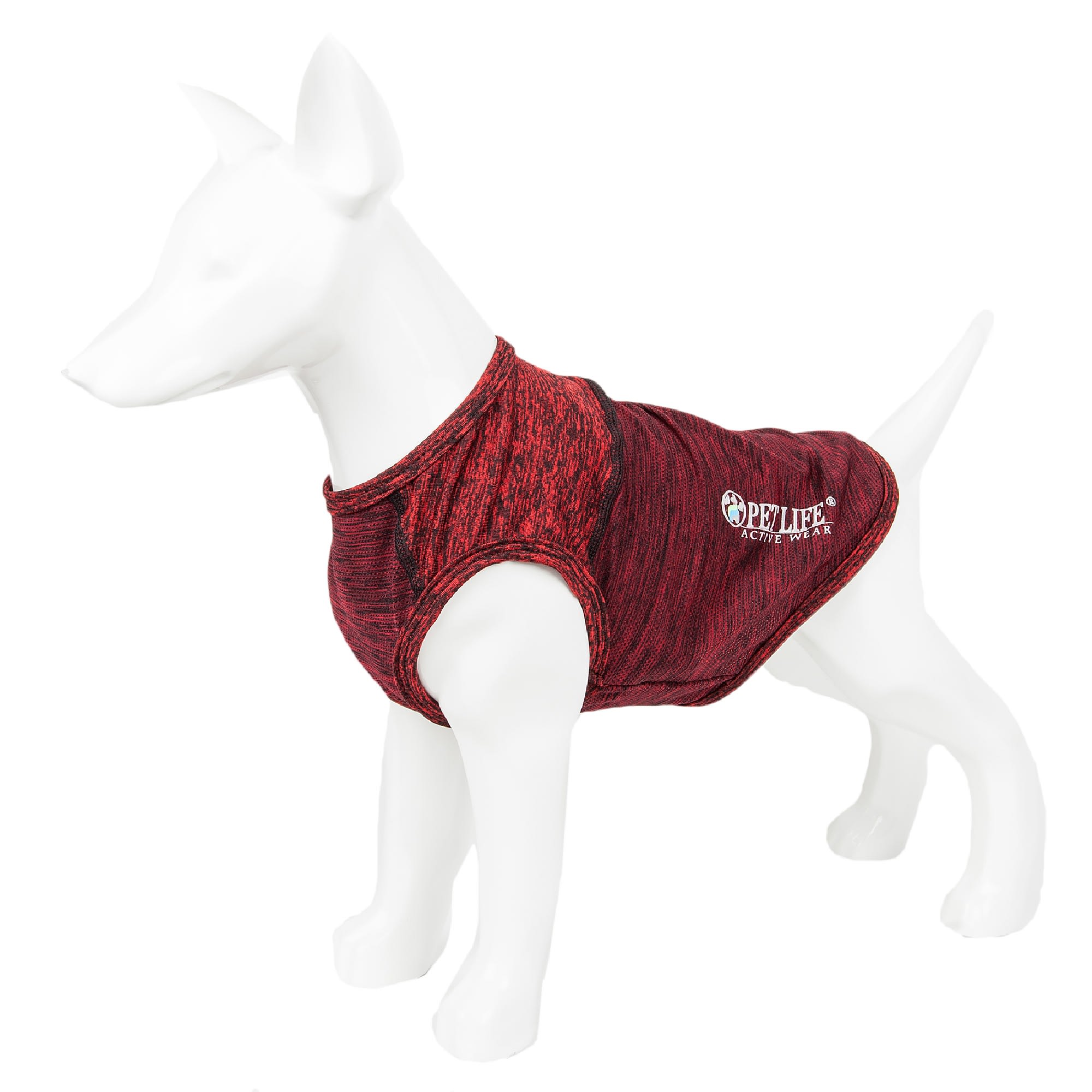 Pet Life Active Aero-Pawlse Heathered Red Quick-Dry Dog Tank Top T-Shirt， X-Small