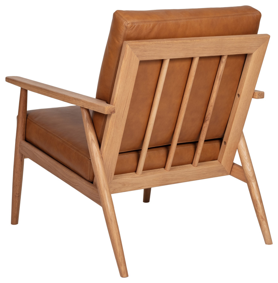 Harper Leather Lounge Chair Tan   Midcentury   Armchairs And Accent Chairs   by HedgeApple  Houzz