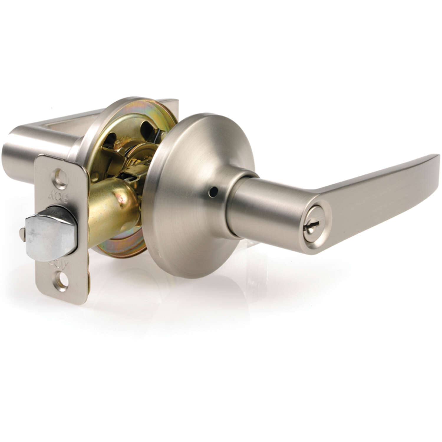 Ace Straight Lever Satin Entry Lockset 1-3/4 in.