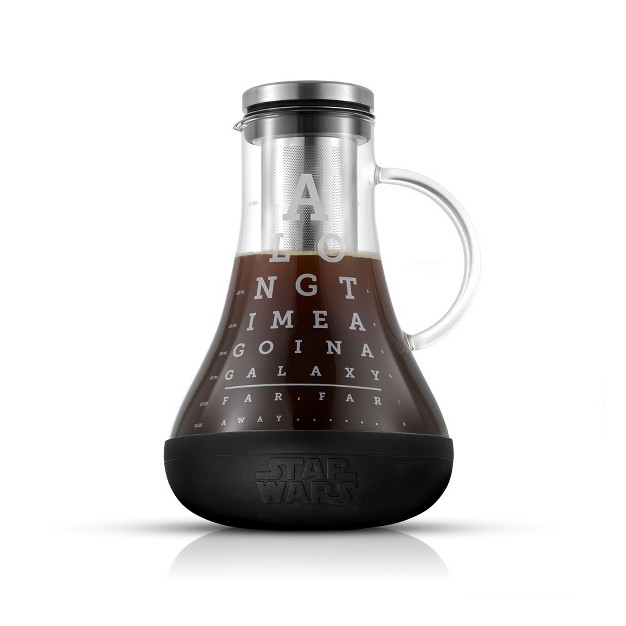 Joyjolt Star Wars Eye Chart Airtight Cold Brew Iced Coffee Maker 48 Oz Non slip Silicone Base Glass Pitcher