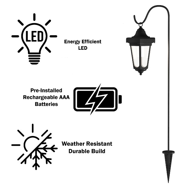 Nature Spring Solar Lanterns And Shepherd x27 s Hooks Set Of 2