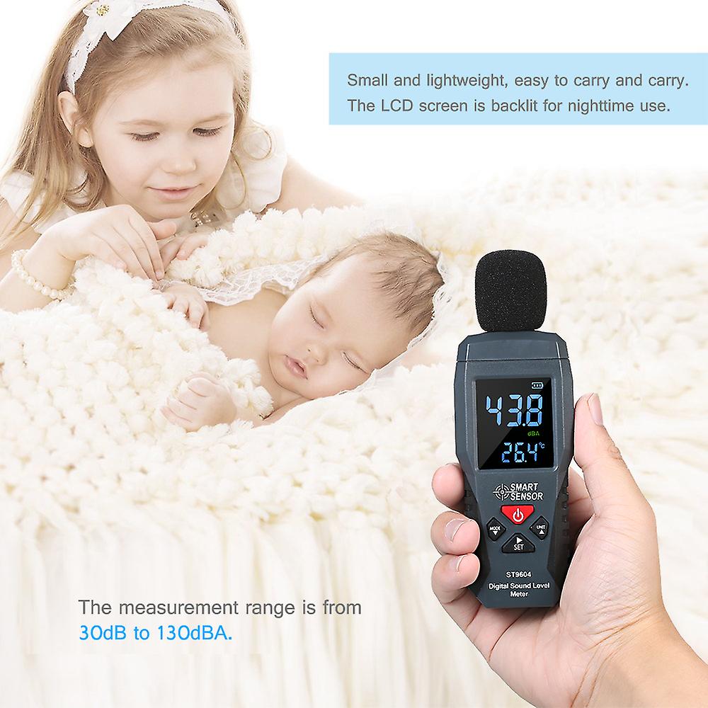 Smart Sensor Mini Digital Sound Level Meter Lcd Display Noise Meter Noise Measuring Instrument Decibel Tester 30-130dba St9604