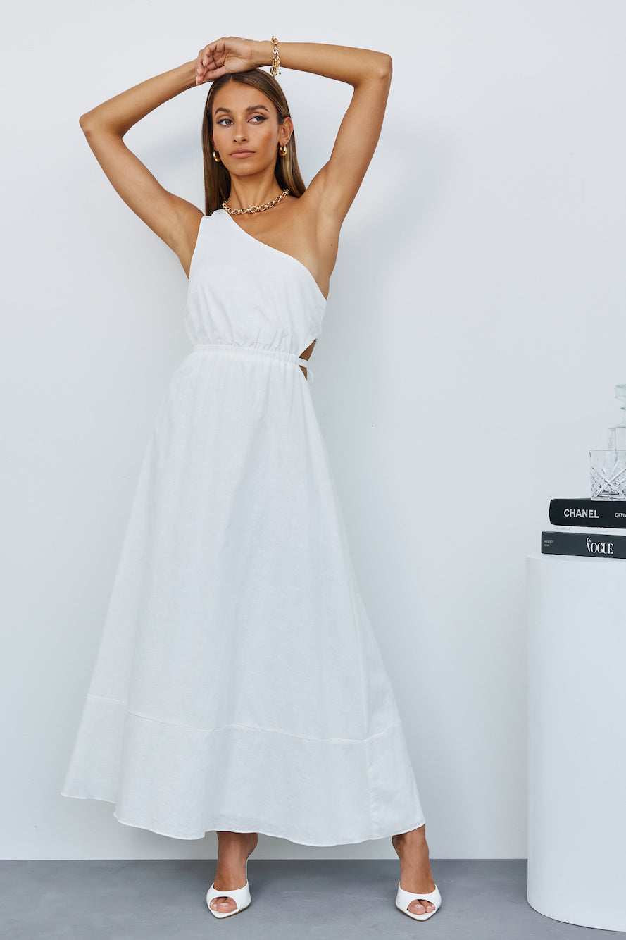 Burnt Soleil Midi Dress White