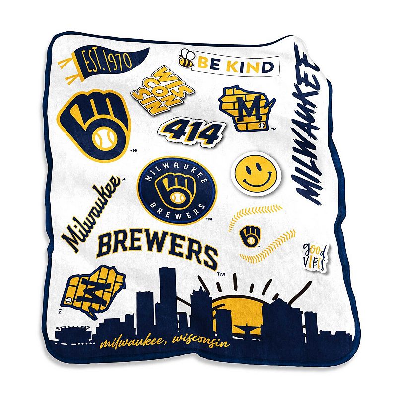 Milwaukee Brewers 50'' x 60'' Native Raschel Plush Throw Blanket