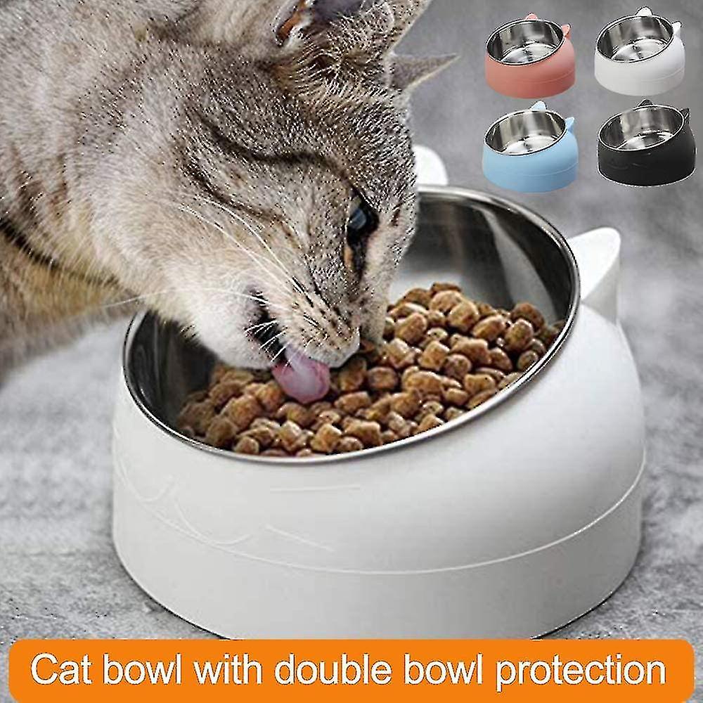 Cat Bowl Set， Feeding Bowls Cat Food， Cat Bowl Stainless Steel Non-slip， Feeding Bowl Cat