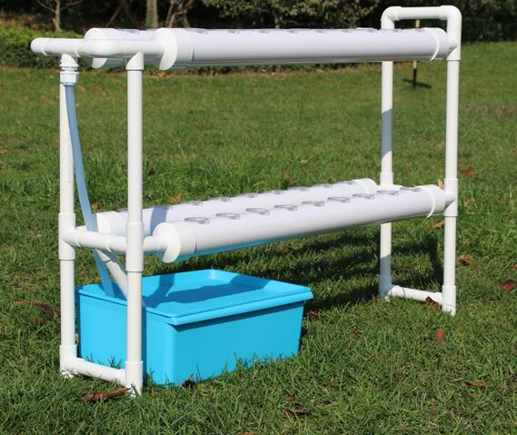 TECHTONGDA Hydroponic 36 Plant Site Grow Kit 75mm Plant Pipe with Pump Baskets Grow System 4 Pipes 2 Layers