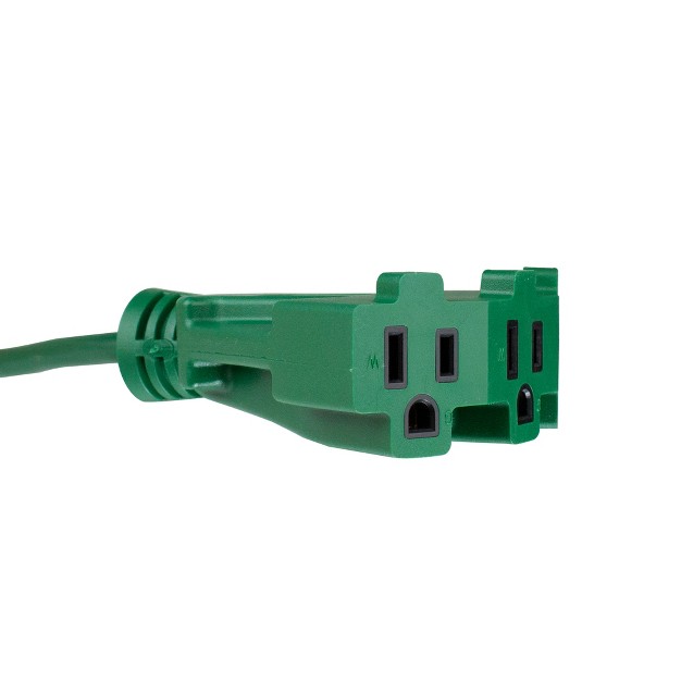 Northlight 25 x27 Green 3 prong Outdoor Extension Power Cord With Fan Style Connector