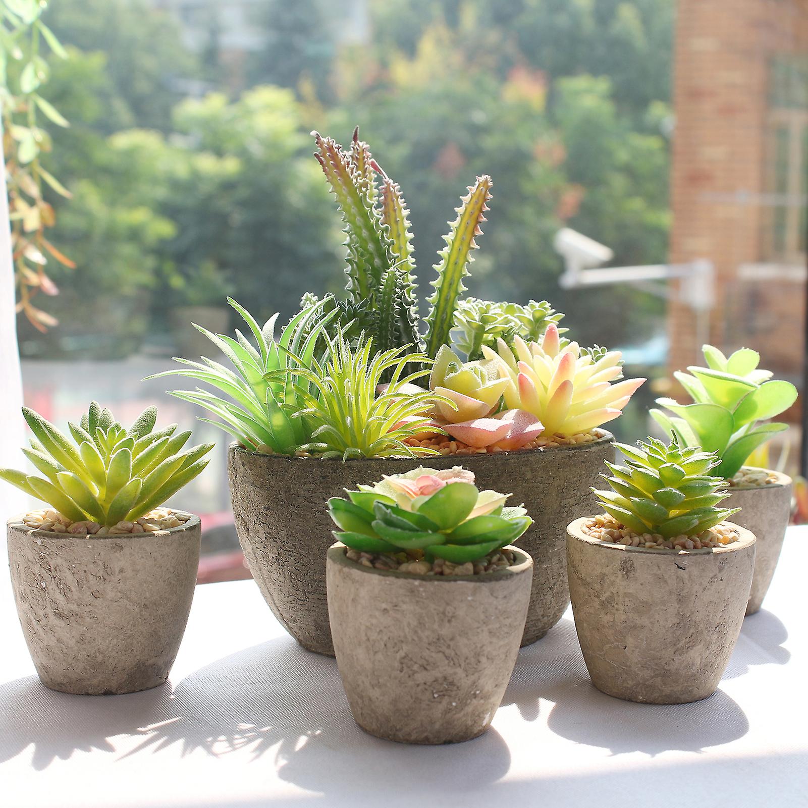 5 Pack 5 Pack Succulent Plant Pot Fake Flowing Succulents Artificial Simulation Plants Sets For Home Kitchen Garden Office Wedding Party Room Decor Gi