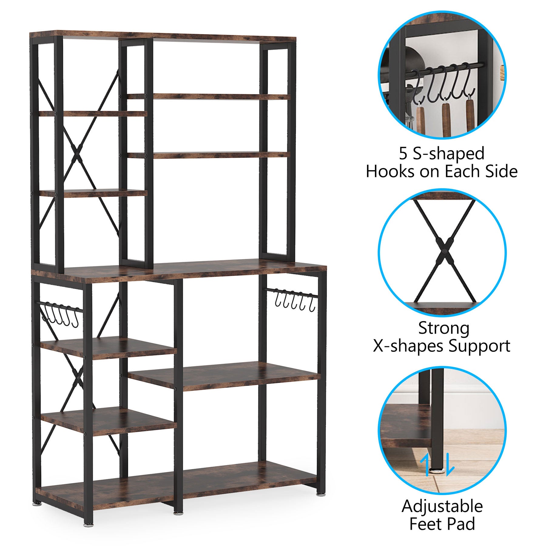 Kitchen Baker's Rack, 10-Tier Kitchen Utility Storage Shelf