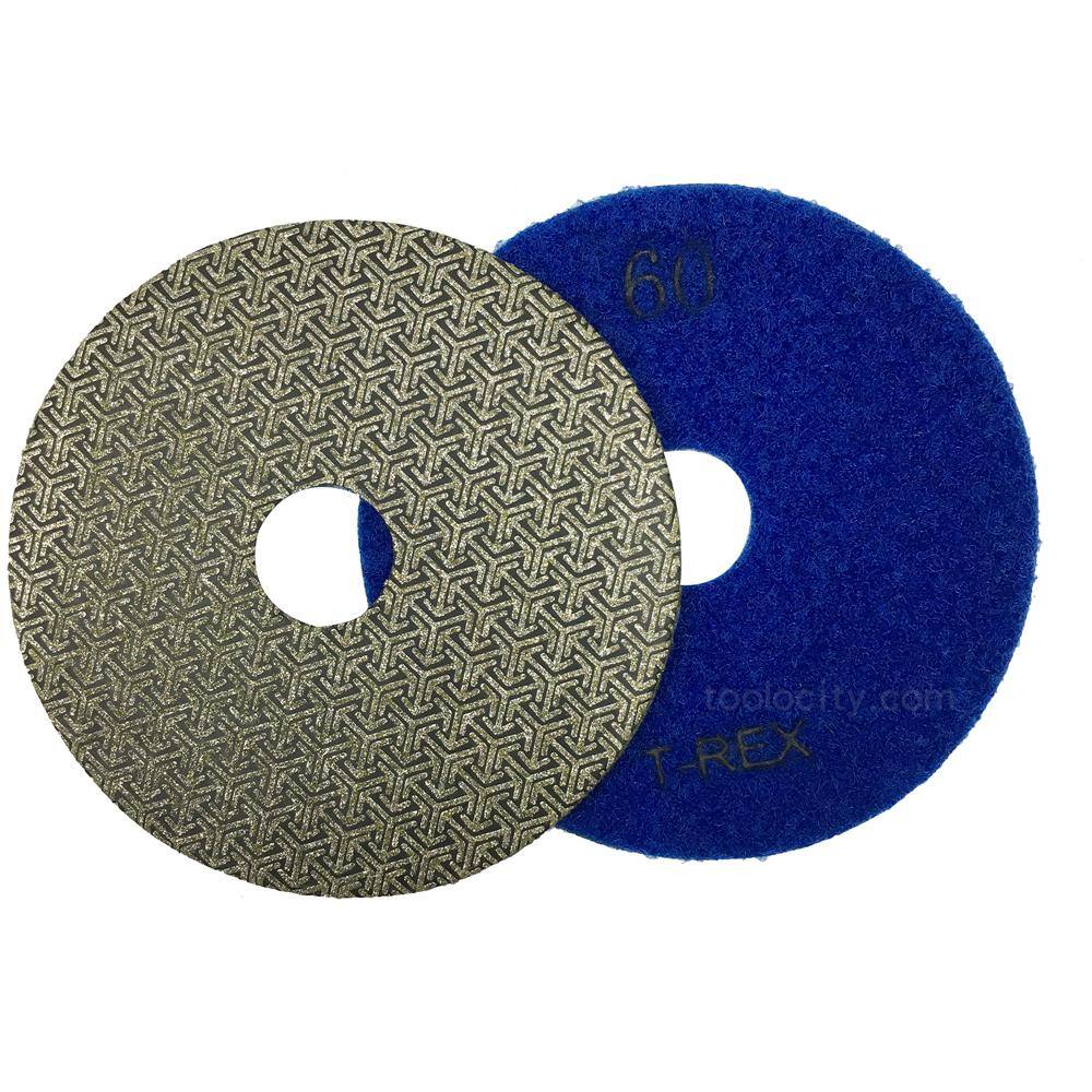 T-REX 4 in. 60-Grit Electroplated Diamond Polishing Pads TEP4060