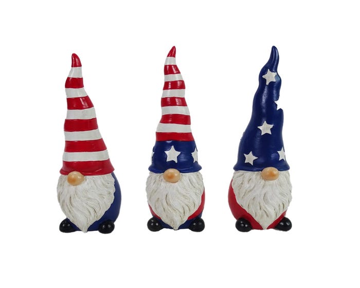 Alpine Patriotic American Gnome Statue - KGD464ABB