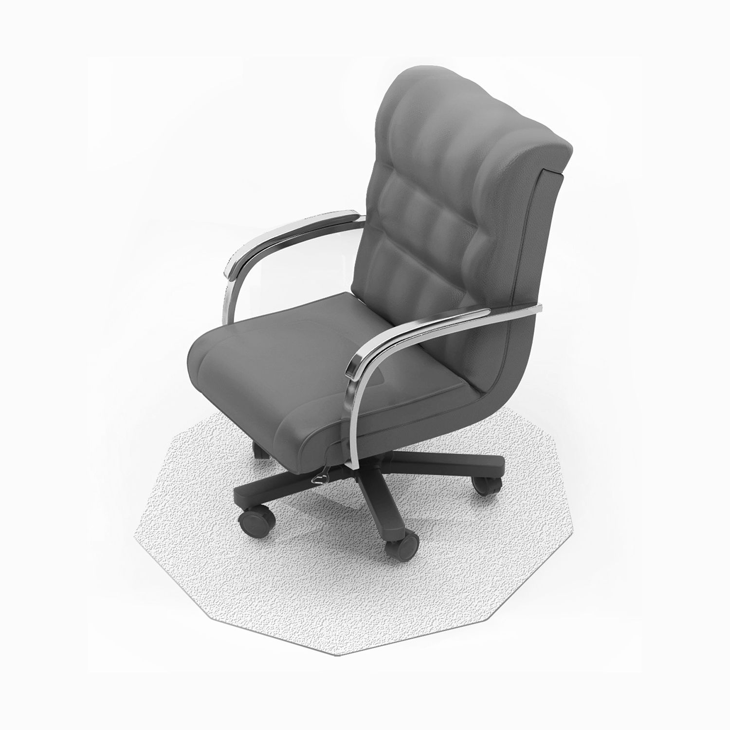 Floortex Ultimate Polycarbonate 9-Sided Chair Mat for Hard Floors- 38 x 39