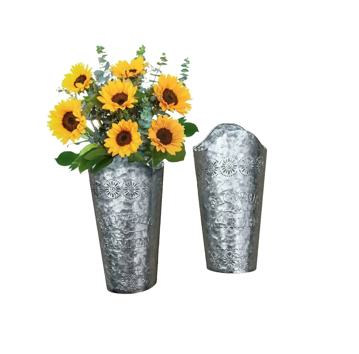 Standard Quality Round Metal Decorative Outdoor Steel Galvanized Planter For Garden Decor Gardening Supplies At Lowest Price