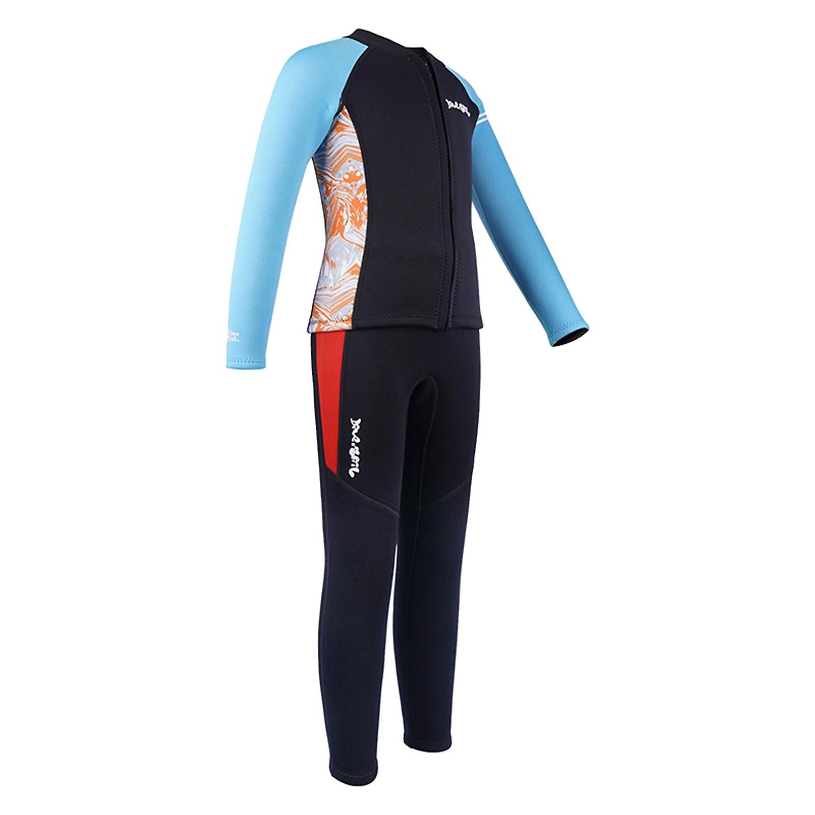 Split Wetsuit Kids 2.5mm Neoprene Nylon For Water Sports Kayaking Snorkeling Black Xl