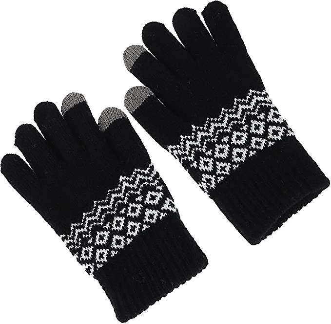 1 Pair Finger Knit Soft Outdoor Thicken Unisex Knitting Slip Anti Cycling Gloves Texting Elastic Windproof Weather Women Skiing Birthday And Gloves， F