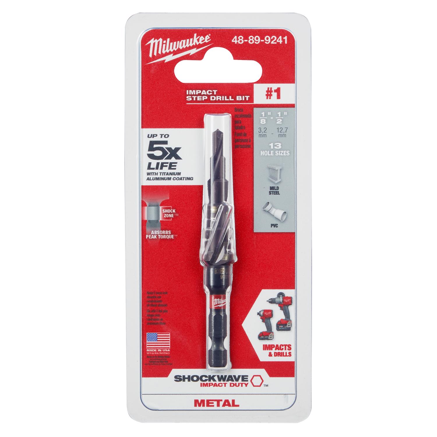 MW Shockwave #1 X 3.75 in. L High Speed Steel Impact Step Drill Bit 1 pk