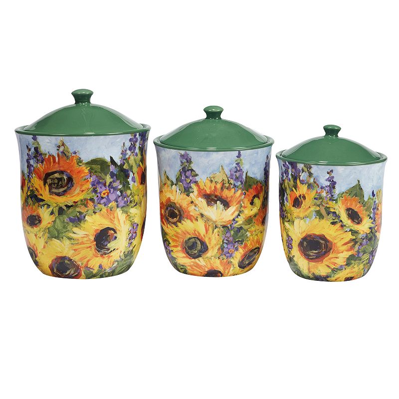 Certified International Sunflower Bouquet 3-pc. Canister Set