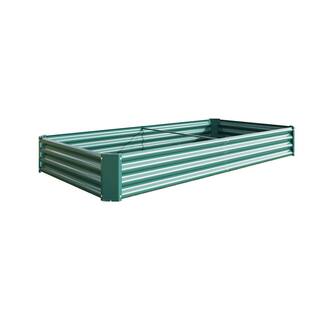 Tidoin 8 ft. W x 4 ft. D x 1 ft. H Green Metal Rectangle Raised Garden Bed Planter Beds for Plants Vegetables and Flowers HomeC-YDW9-910