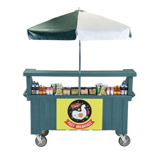 Cambro CVC724110 Camcruiser Concession Vending Cart， Granite Green