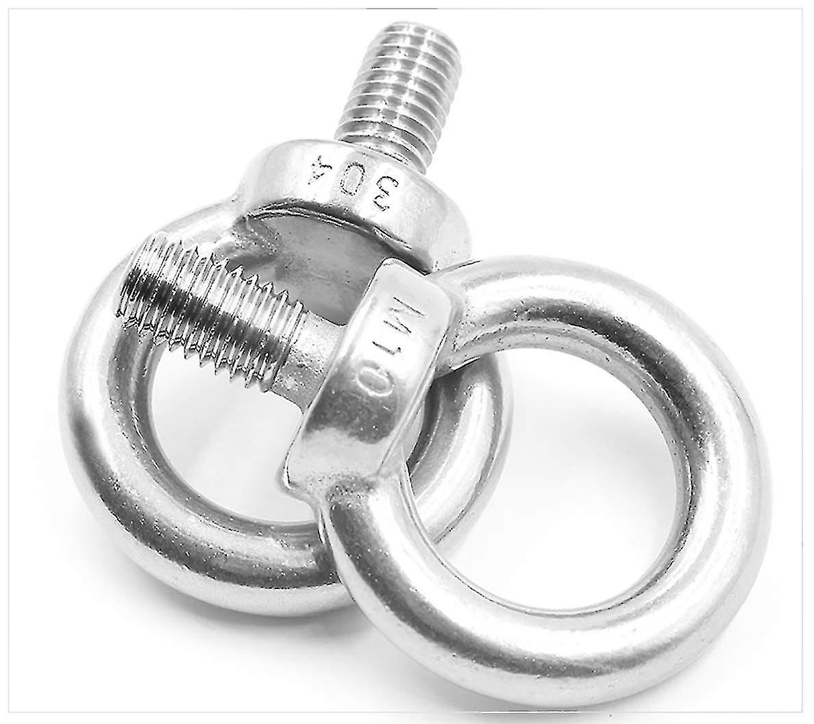 Eye Bolts M10 X 2pcs Lifting Ring Eye Bolts Male Thread Screws Bolt Stainless Steel Eye Bolts Rod Ri