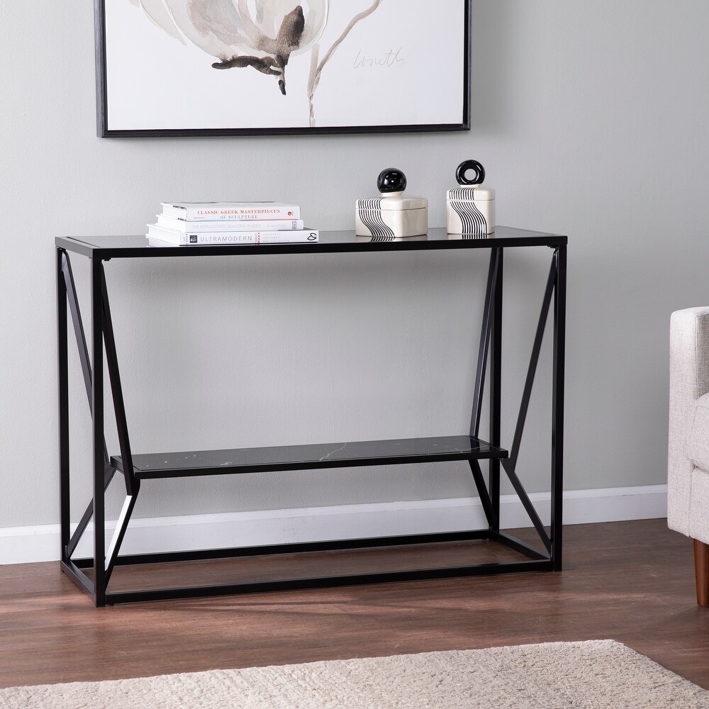 SEI Furniture Aerisill Contemporary Black Metal Console Table